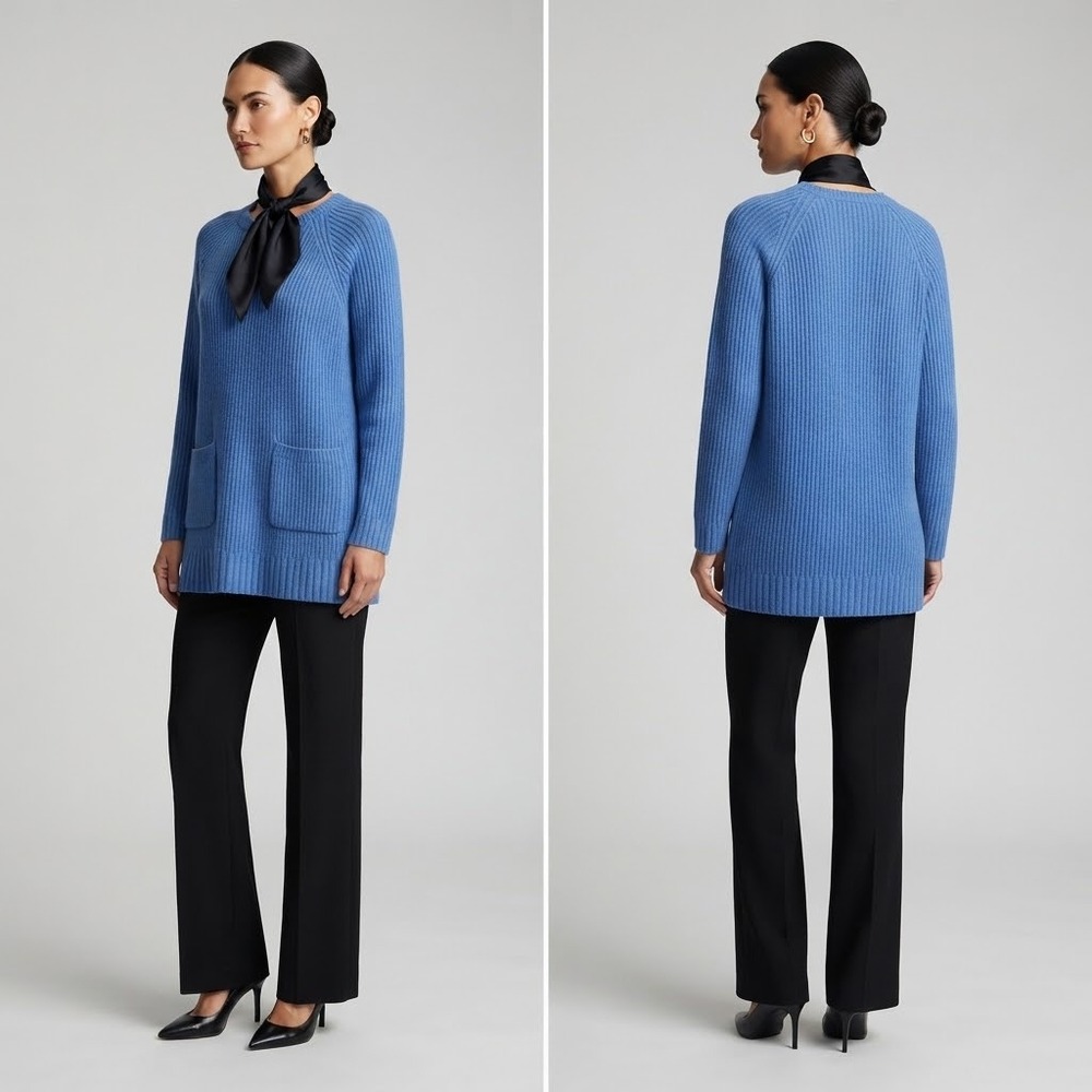 Soft Surroundings In The Clouds Chenille Tunic Sweater Blue Size‎ Small Pockets